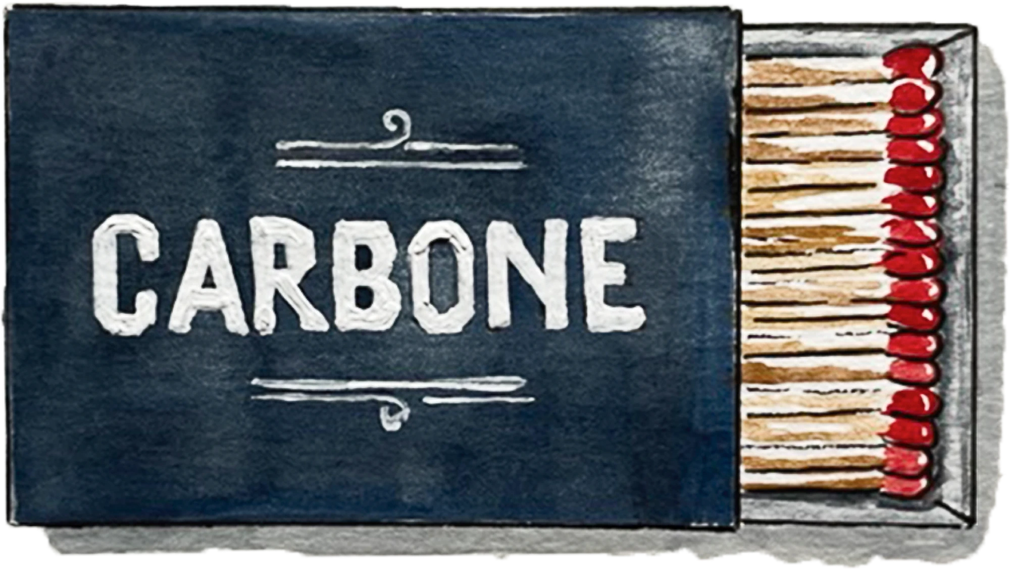Carbone, hand-painted matchbook